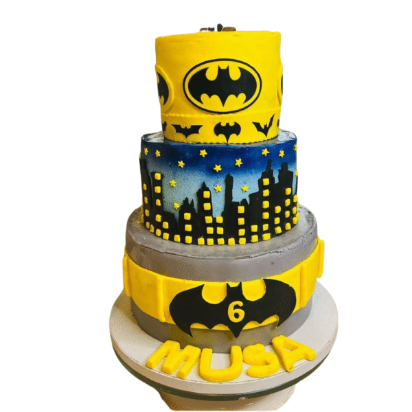 Bat man 3-tier cake design