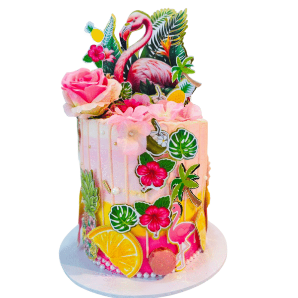 8 inches flamingo cake
